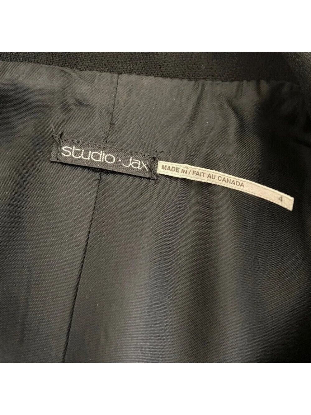 Vintage Studio Jax Black Blazer with Satin Trim size 4 - Picture 5 of 7